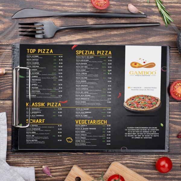 طراحی منو فست فود گامبو - اتریش