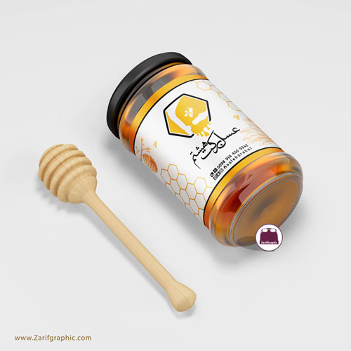 طراحی لیبل عسل برکت هشتم