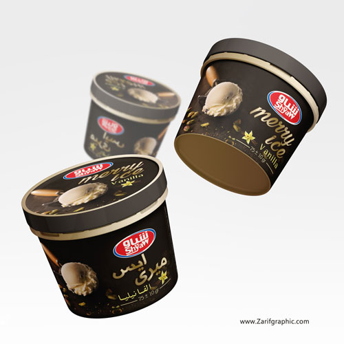 طراحی بسته بندی بستنی وانیلی شیاو - عراق