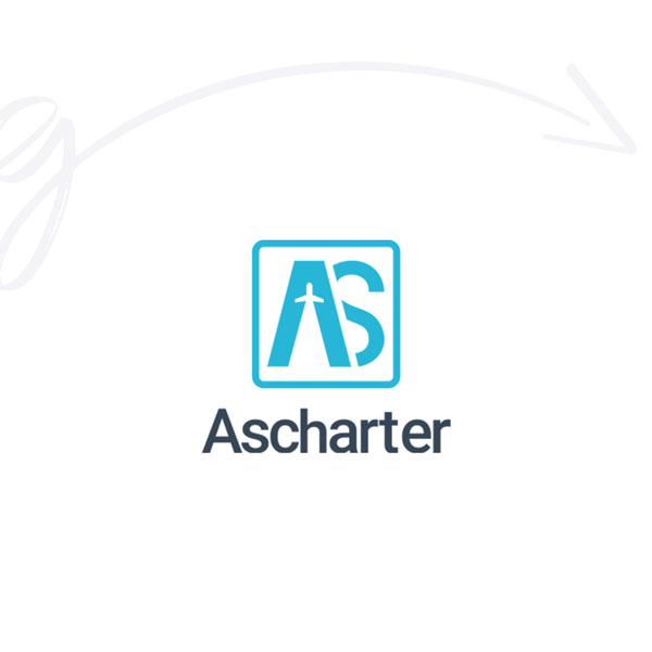 AsCharter Flight Agency Logo Design