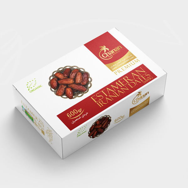 طراحی بسته بندی خرما صادراتی چنعان (استعمران)