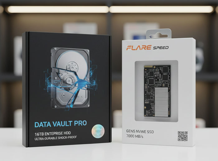 طراحی بسته بندی هارددیسک‌ها و درایوهای حالت جامد