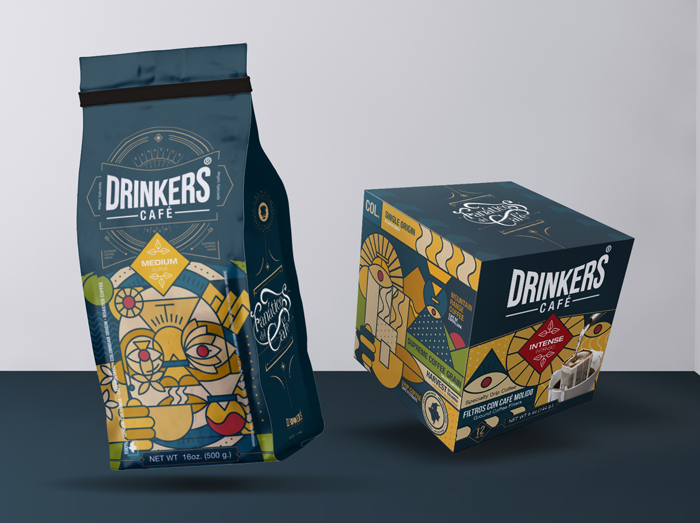 طراحی حرفه ای بسته بندی دانه قهوه