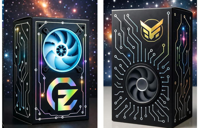 طراحی بسته بندی فن و پاور کیس